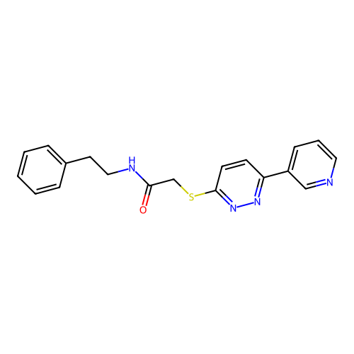 N-phenethyl-2-((6-(pyridin-3-yl)pyridazin-3-yl)thio)acetamide structure