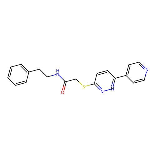 N-phenethyl-2-((6-(pyridin-4-yl)pyridazin-3-yl)thio)acetamide structure