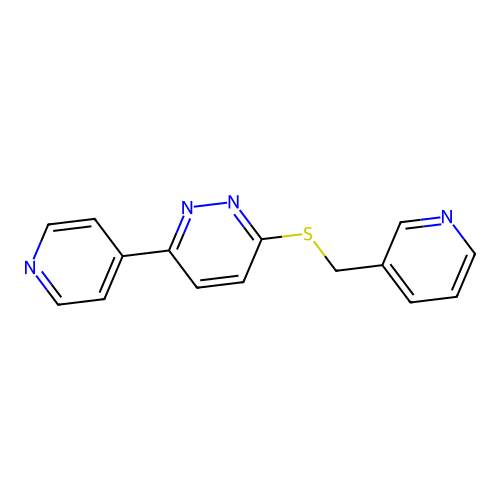 3-((Pyridin-3-ylmethyl)thio)-6-(pyridin-4-yl)pyridazine structure