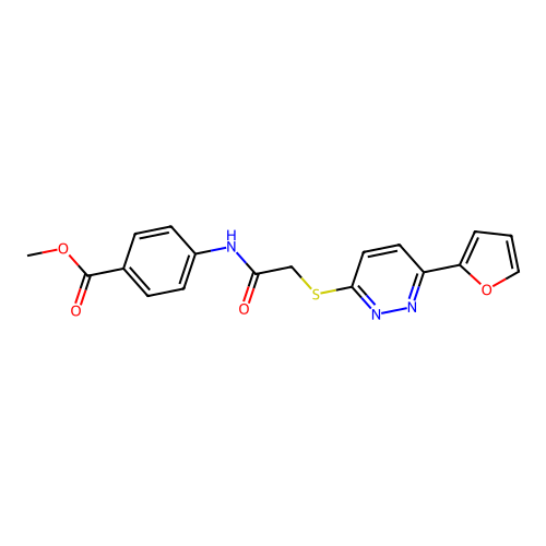 Methyl 4-(2-((6-(furan-2-yl)pyridazin-3-yl)thio)acetamido)benzoate structure