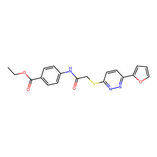 Ethyl 4-(2-((6-(furan-2-yl)pyridazin-3-yl)thio)acetamido)benzoate structure