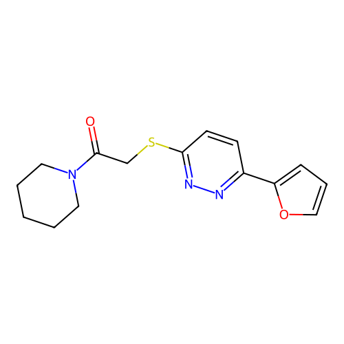2-[[6-(2-Furanyl)-3-pyridazinyl]thio]-1-(1-piperidinyl)ethanone structure