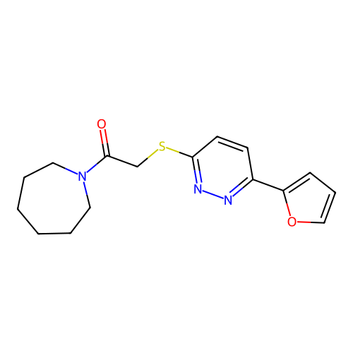 1-(Azepan-1-yl)-2-[6-(furan-2-yl)pyridazin-3-yl]sulfanylethanone structure