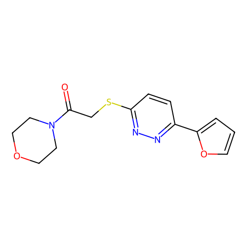 2-[6-(Furan-2-yl)pyridazin-3-yl]sulfanyl-1-morpholin-4-ylethanone structure