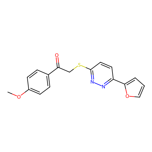 2-[6-(Furan-2-yl)pyridazin-3-yl]sulfanyl-1-(4-methoxyphenyl)ethanone structure