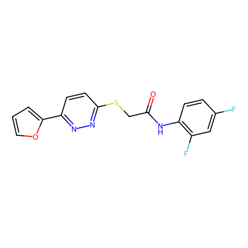 N-(2,4-difluorophenyl)-2-[6-(furan-2-yl)pyridazin-3-yl]sulfanylacetamide structure