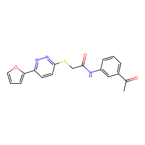 N-(3-acetylphenyl)-2-[6-(furan-2-yl)pyridazin-3-yl]sulfanylacetamide structure