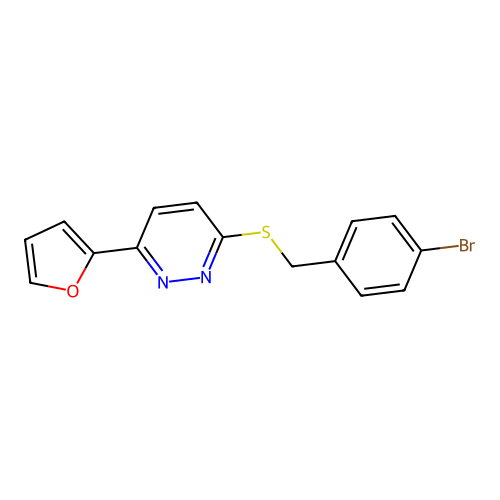 3-[(4-Bromophenyl)methylthio]-6-(2-furanyl)pyridazine structure