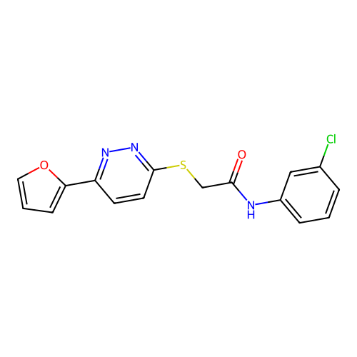 N-(3-chlorophenyl)-2-[6-(furan-2-yl)pyridazin-3-yl]sulfanylacetamide structure