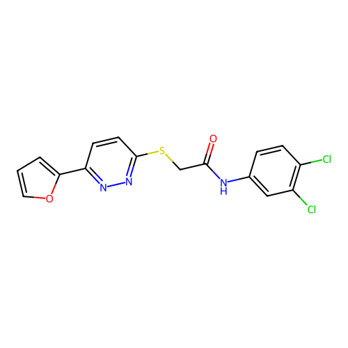 N-(3,4-dichlorophenyl)-2-[6-(furan-2-yl)pyridazin-3-yl]sulfanylacetamide structure