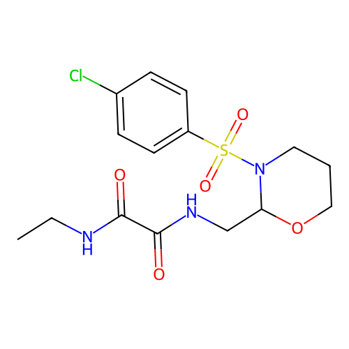 N'-[[3-(4-chlorophenyl)sulfonyl-1,3-oxazinan-2-yl]methyl]-N-ethyloxamide structure