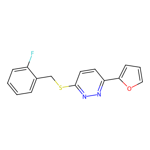 3-[(2-Fluorophenyl)methylsulfanyl]-6-(furan-2-yl)pyridazine structure