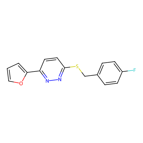 3-((4-Fluorobenzyl)thio)-6-(furan-2-yl)pyridazine structure