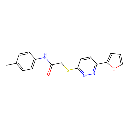 2-[6-(furan-2-yl)pyridazin-3-yl]sulfanyl-N-(4-methylphenyl)acetamide structure