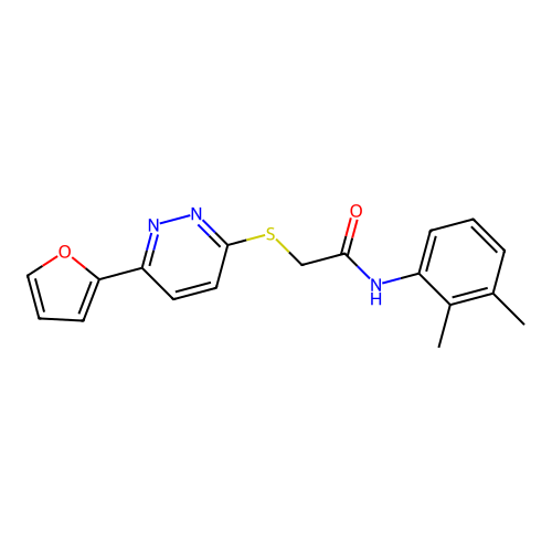 N-(2,3-dimethylphenyl)-2-[6-(furan-2-yl)pyridazin-3-yl]sulfanylacetamide structure