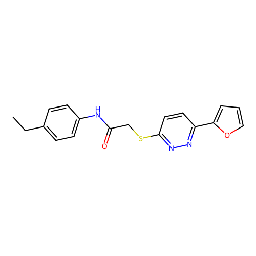 N-(4-ethylphenyl)-2-[6-(furan-2-yl)pyridazin-3-yl]sulfanylacetamide structure