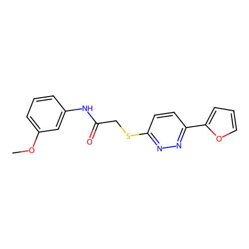 2-[6-(furan-2-yl)pyridazin-3-yl]sulfanyl-N-(3-methoxyphenyl)acetamide structure