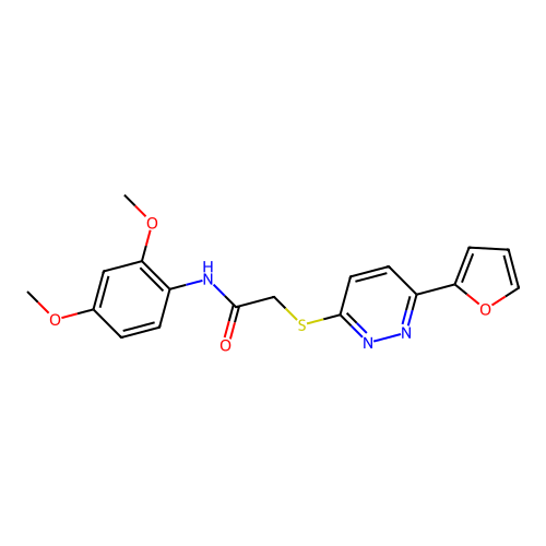 N-(2,4-dimethoxyphenyl)-2-[6-(furan-2-yl)pyridazin-3-yl]sulfanylacetamide structure