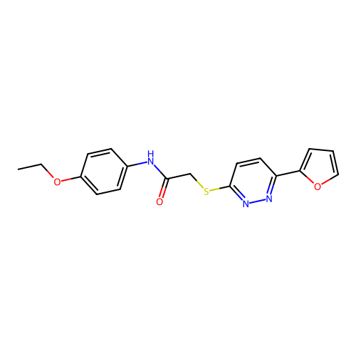 N-(4-ethoxyphenyl)-2-[6-(furan-2-yl)pyridazin-3-yl]sulfanylacetamide structure