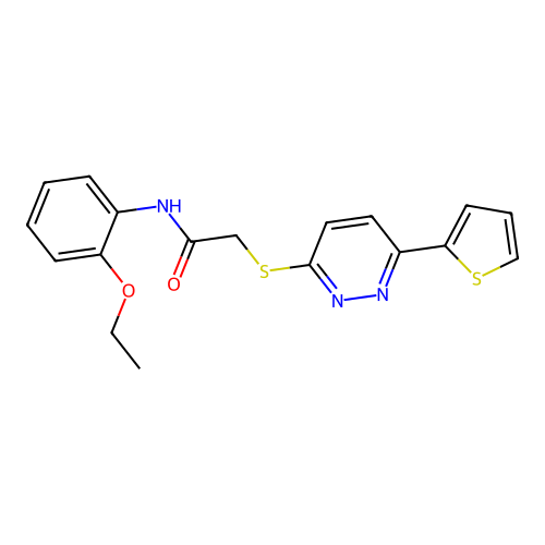 N-(2-ethoxyphenyl)-2-(6-thiophen-2-ylpyridazin-3-yl)sulfanylacetamide structure