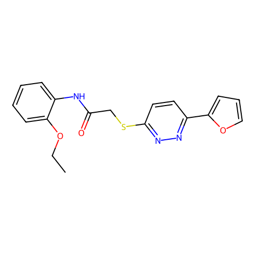 N-(2-ethoxyphenyl)-2-[6-(furan-2-yl)pyridazin-3-yl]sulfanylacetamide structure