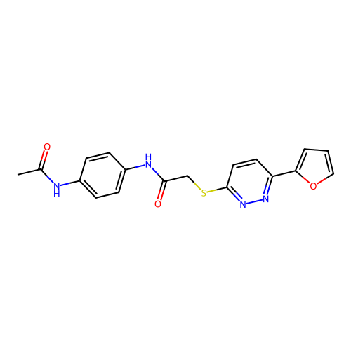 N-(4-acetamidophenyl)-2-[6-(furan-2-yl)pyridazin-3-yl]sulfanylacetamide structure