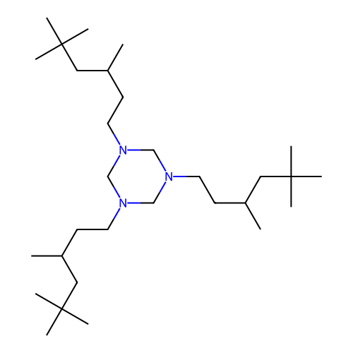 1,3,5-Tris(3,5,5-trimethylhexyl)-1,3,5-triazinane structure