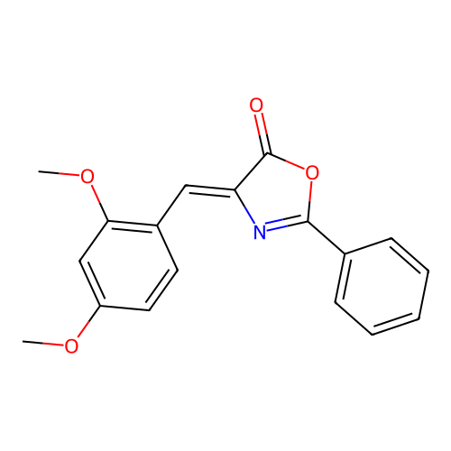 (4Z)-4-(2,4-dimethoxybenzylidene)-2-phenyl-1,3-oxazol-5(4H)-one structure