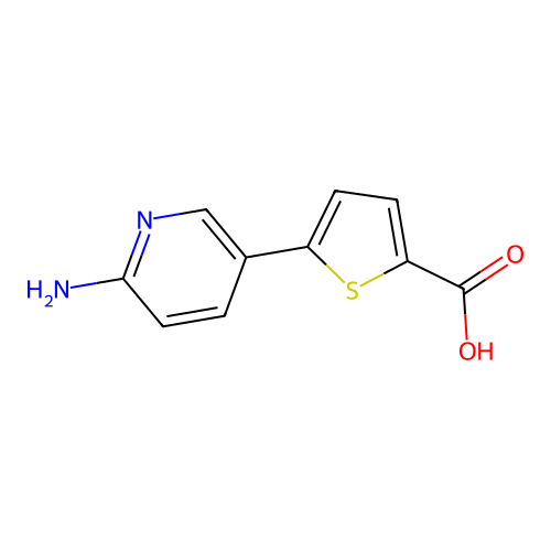 5-(6-Aminopyridin-3-yl)thiophene-2-carboxylic acid structure