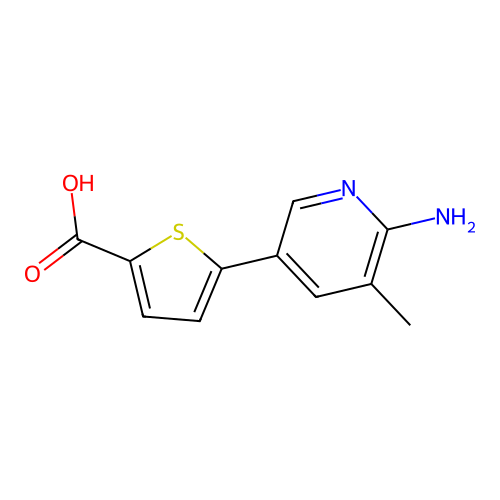 5-(6-Amino-5-methylpyridin-3-yl)thiophene-2-carboxylic acid structure