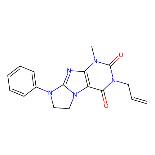 3-allyl-1-methyl-8-phenyl-7,8-dihydro-1H-imidazo[2,1-f]purine-2,4(3H,6H)-dione structure