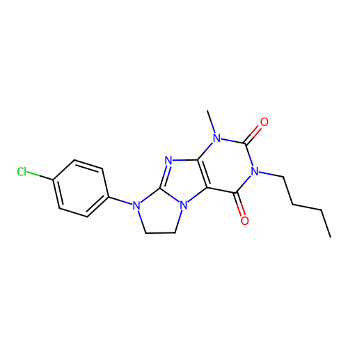 2-Butyl-6-(4-chlorophenyl)-4-methyl-7,8-dihydropurino[7,8-a]imidazole-1,3-dione structure