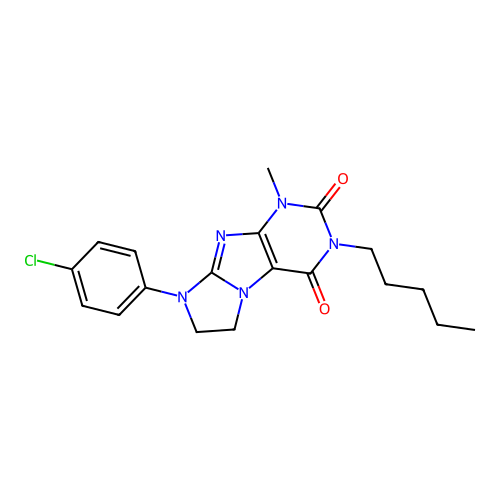 6-(4-Chlorophenyl)-4-methyl-2-pentyl-7,8-dihydropurino[7,8-a]imidazole-1,3-dione structure