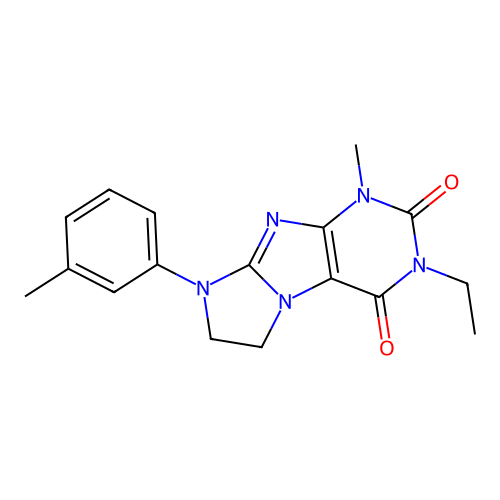 3-ethyl-1-methyl-8-(3-methylphenyl)-7,8-dihydro-1H-imidazo[2,1-f]purine-2,4(3H,6H)-dione structure