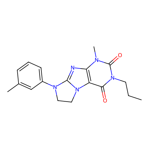 1-methyl-8-(3-methylphenyl)-3-propyl-1H,2H,3H,4H,6H,7H,8H-imidazo[1,2-g]purine-2,4-dione structure