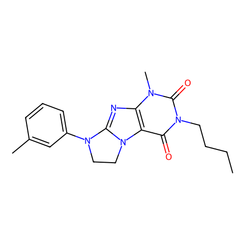 2-Butyl-4-methyl-6-(3-methylphenyl)-7,8-dihydropurino[7,8-a]imidazole-1,3-dione structure