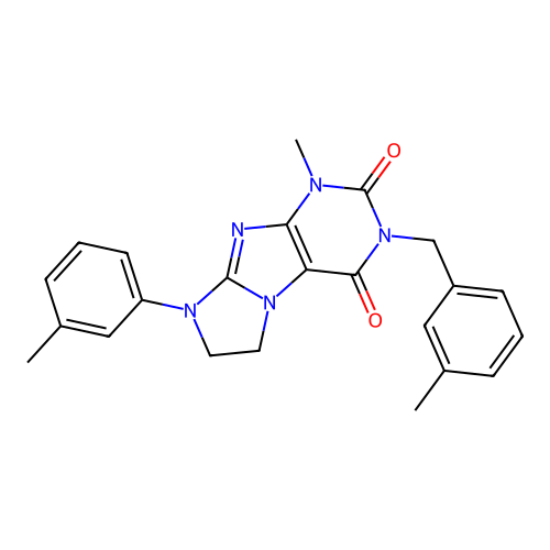 1-methyl-8-(3-methylphenyl)-3-[(3-methylphenyl)methyl]-1H,2H,3H,4H,6H,7H,8H-imidazo[1,2-g]purine-2,4-dione structure