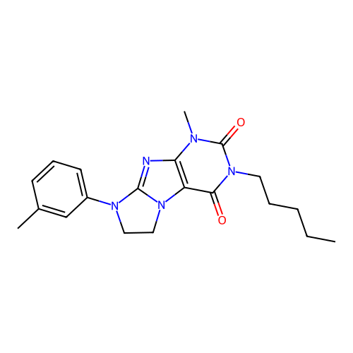 1-methyl-8-(3-methylphenyl)-3-pentyl-1H,2H,3H,4H,6H,7H,8H-imidazo[1,2-g]purine-2,4-dione structure