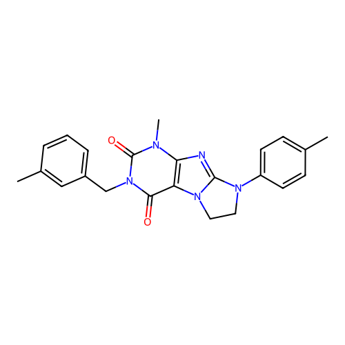 1-methyl-8-(4-methylphenyl)-3-[(3-methylphenyl)methyl]-1H,2H,3H,4H,6H,7H,8H-imidazo[1,2-g]purine-2,4-dione structure