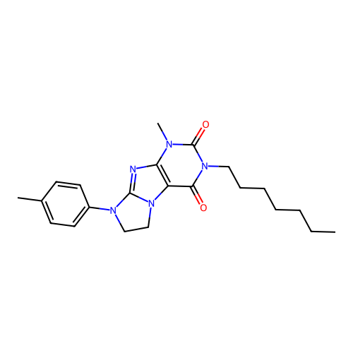 2-Heptyl-4-methyl-6-(4-methylphenyl)-7,8-dihydropurino[7,8-a]imidazole-1,3-dione structure