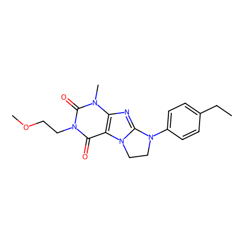 8-(4-ethylphenyl)-3-(2-methoxyethyl)-1-methyl-7,8-dihydro-1H-imidazo[2,1-f]purine-2,4(3H,6H)-dione structure