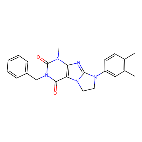 3-benzyl-8-(3,4-dimethylphenyl)-1-methyl-1H,2H,3H,4H,6H,7H,8H-imidazo[1,2-g]purine-2,4-dione structure