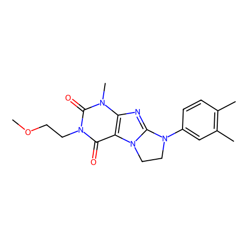 8-(3,4-dimethylphenyl)-3-(2-methoxyethyl)-1-methyl-7,8-dihydro-1H-imidazo[2,1-f]purine-2,4(3H,6H)-dione structure