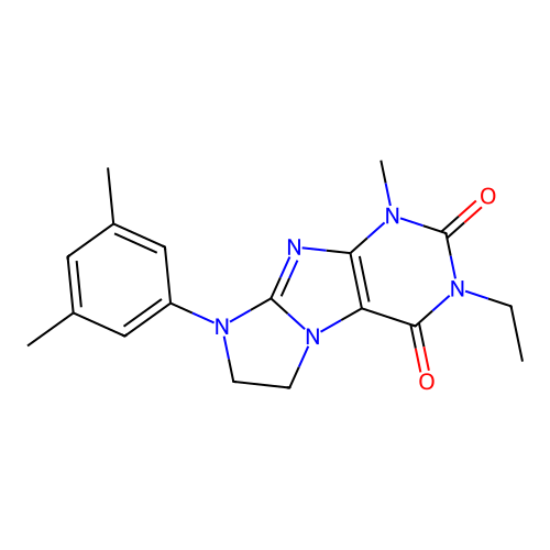 6-(3,5-dimethylphenyl)-2-ethyl-4-methyl-7,8-dihydropurino[7,8-a]imidazole-1,3-dione structure