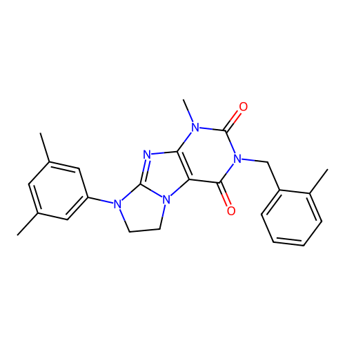 8-(3,5-dimethylphenyl)-1-methyl-3-[(2-methylphenyl)methyl]-1H,2H,3H,4H,6H,7H,8H-imidazo[1,2-g]purine-2,4-dione structure