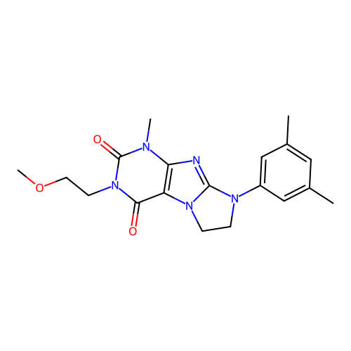 8-(3,5-dimethylphenyl)-3-(2-methoxyethyl)-1-methyl-7,8-dihydro-1H-imidazo[2,1-f]purine-2,4(3H,6H)-dione structure