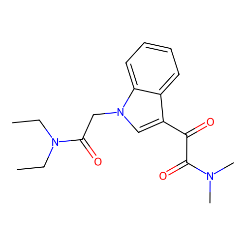 2-[1-[2-(diethylamino)-2-oxoethyl]indol-3-yl]-N,N-dimethyl-2-oxoacetamide structure