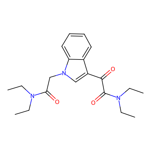 2-[1-[2-(diethylamino)-2-oxoethyl]indol-3-yl]-N,N-diethyl-2-oxoacetamide structure