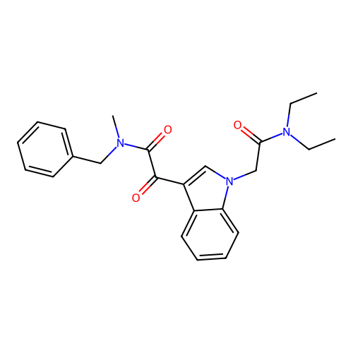 N-benzyl-2-[1-[2-(diethylamino)-2-oxoethyl]indol-3-yl]-N-methyl-2-oxoacetamide structure