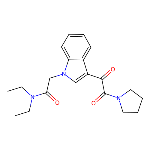 N,N-diethyl-2-[3-(2-oxo-2-pyrrolidin-1-ylacetyl)indol-1-yl]acetamide structure